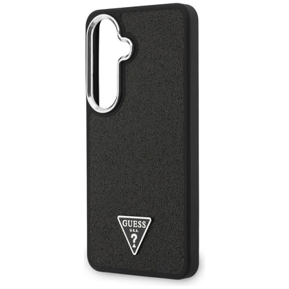 Custodia MagSafe per Samsung Galaxy S26 Plus S947, Guess, Logo Triangolo Glitter Fisso, Nera