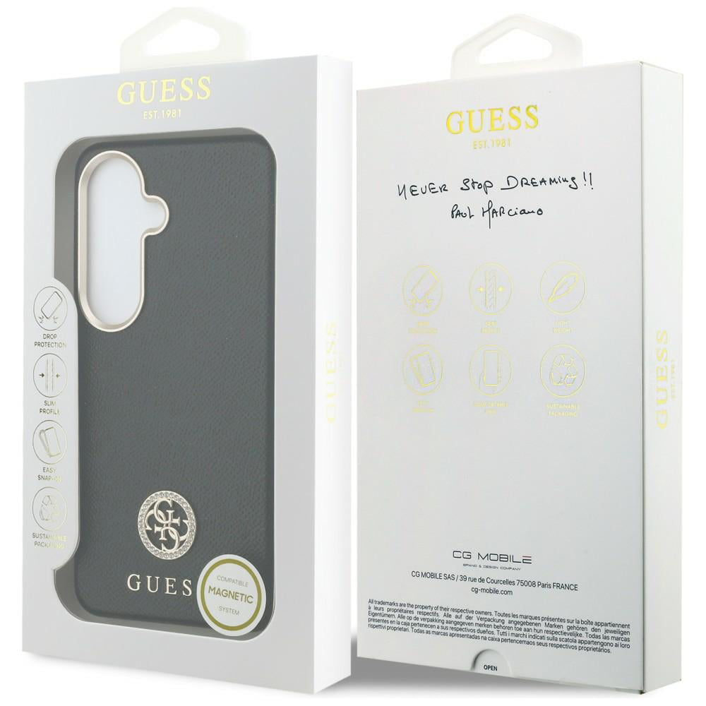 Custodia MagSafe per Samsung Galaxy S26 Plus S947, Guess, Rhinestone Round Logo, Nera
