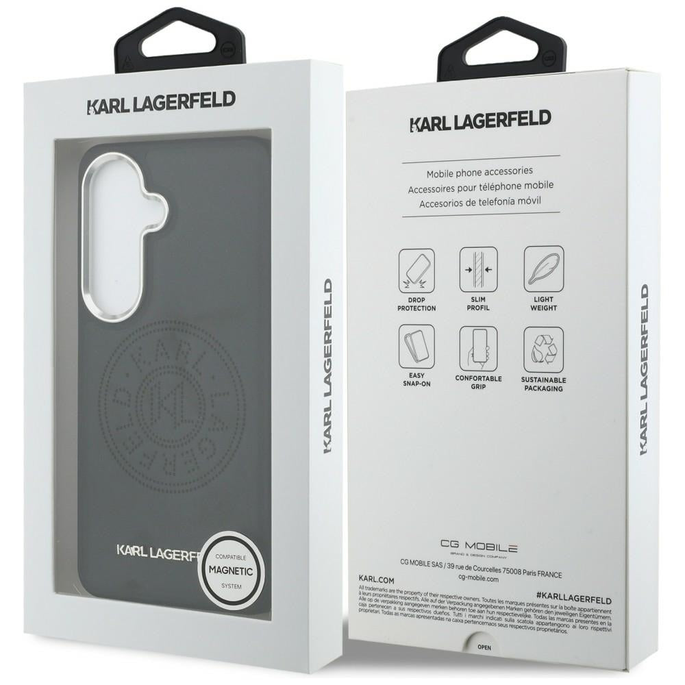 Custodia MagSafe per Samsung Galaxy S26 Plus S947, Karl Lagerfeld, Karl Round Point Logo, Nera