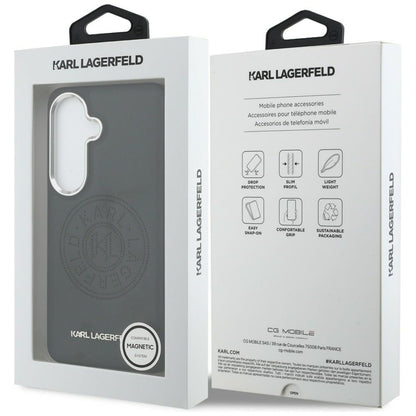 Custodia MagSafe per Samsung Galaxy S26 Plus S947, Karl Lagerfeld, Karl Round Point Logo, Nera