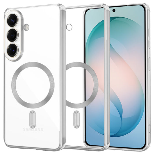 Custodia MagSafe per Samsung Galaxy S26 Plus, Techsuit, Luxury Crystal, Argento