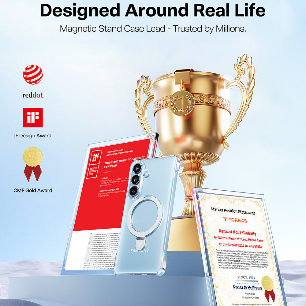 Custodia MagSafe per Samsung Galaxy S26 Plus, Torras, Ostand Slim, Trasparente
