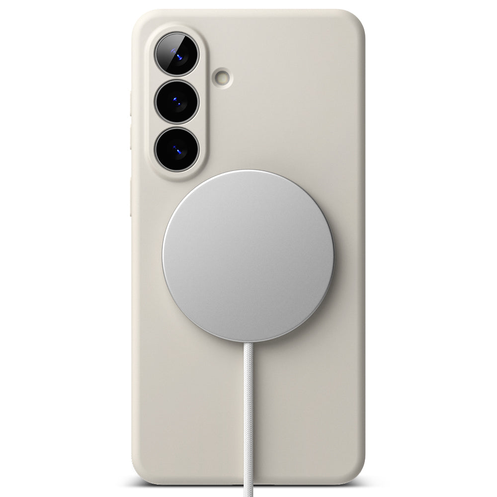 Custodia MagSafe per Samsung Galaxy S26 S942, Ringke, Silicone, Crema