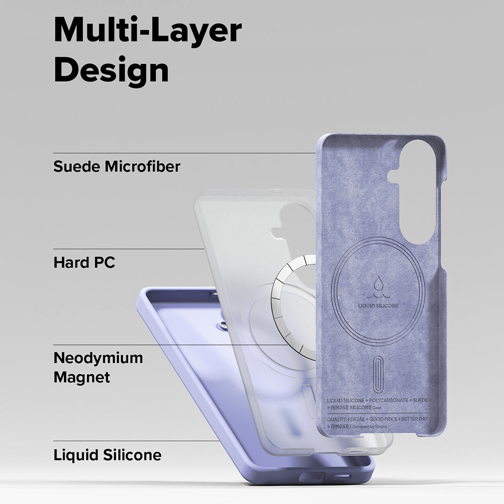 Custodia MagSafe per Samsung Galaxy S26, Ringke, Silicone, Lilla