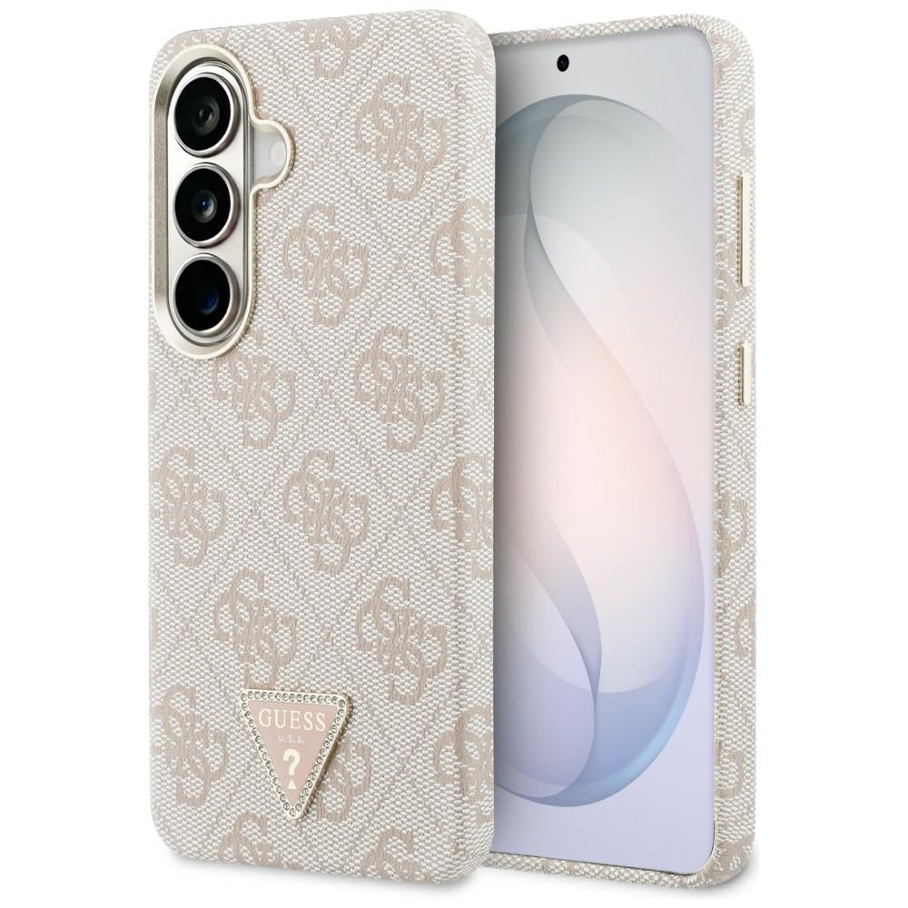 Custodia MagSafe per Samsung Galaxy S26 S942, Guess, Logo Triangolo 4G, Rosa