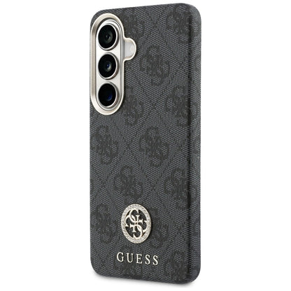 Custodia MagSafe per Samsung Galaxy S26 S942, Guess, Rhinestone Round Logo, Nera