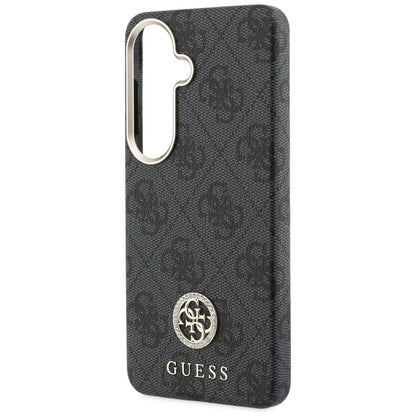 Custodia MagSafe per Samsung Galaxy S26 S942, Guess, Rhinestone Round Logo, Nera