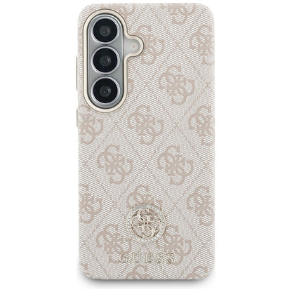 Custodia MagSafe per Samsung Galaxy S26 S942, Guess, Rhinestone Round Logo, Rosa
