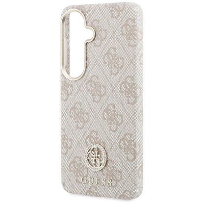 Custodia MagSafe per Samsung Galaxy S26 S942, Guess, Rhinestone Round Logo, Rosa