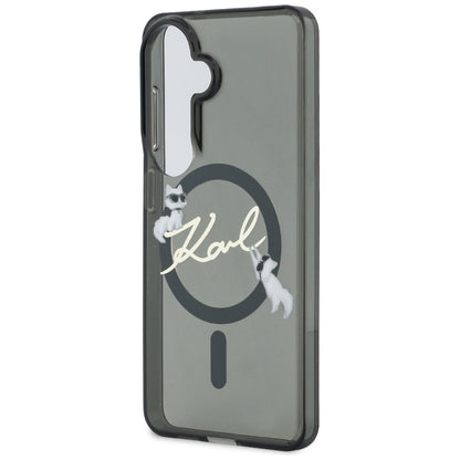 MagSafe Case for Samsung Galaxy S26 S942, Karl Lagerfeld, IML Choupette Karl Script Logo, Black