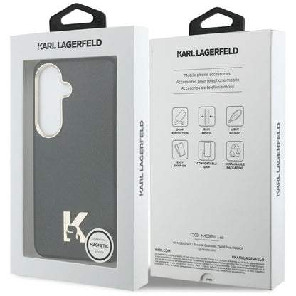 Custodia MagSafe per Samsung Galaxy S26 S942, Karl Lagerfeld, Karl Head Logo, Nera