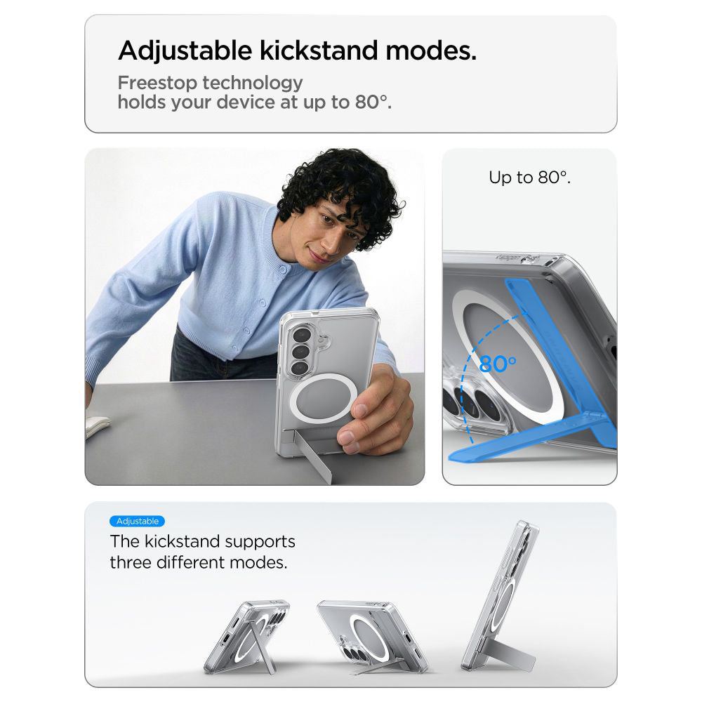 Custodia MagSafe per Samsung Galaxy S26 S942, Spigen, Ultra Hybrid S, Trasparente Bianca ACS11061