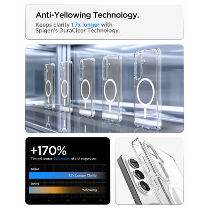 Custodia MagSafe per Samsung Galaxy S26 S942, Spigen, Ultra Hybrid, Trasparente Bianca ACS10734