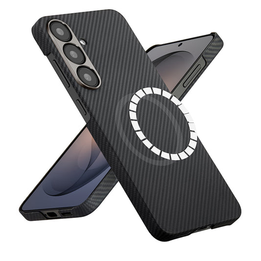 Custodia MagSafe per Samsung Galaxy S26, Techsuit, Fibra di Aramide, Nera