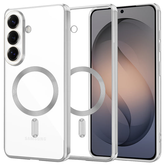 Custodia MagSafe per Samsung Galaxy S26, Techsuit, Luxury Crystal, Argento