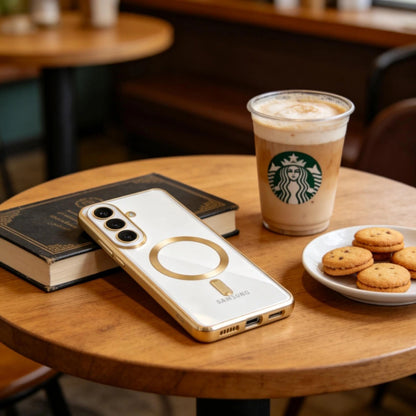 MagSafe Case for Samsung Galaxy S26, Techsuit, Luxury Crystal, Silver