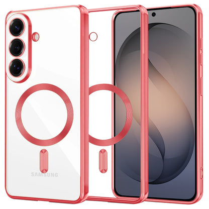 Custodia MagSafe per Samsung Galaxy S26, Techsuit, Luxury Crystal, Rossa