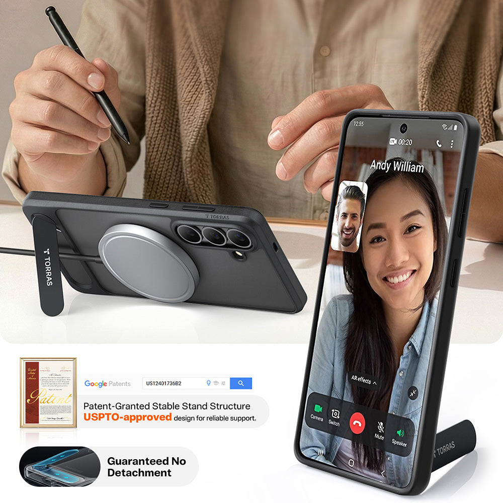 Custodia MagSafe per Samsung Galaxy S26, Torras, Pstand, Nera