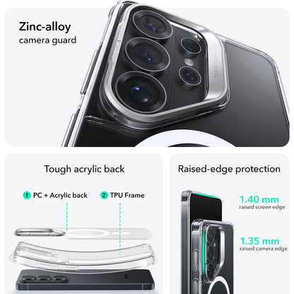 Custodia MagSafe per Samsung Galaxy S26 Ultra, ESR, Classic Hybrid Kickstand, Trasparente