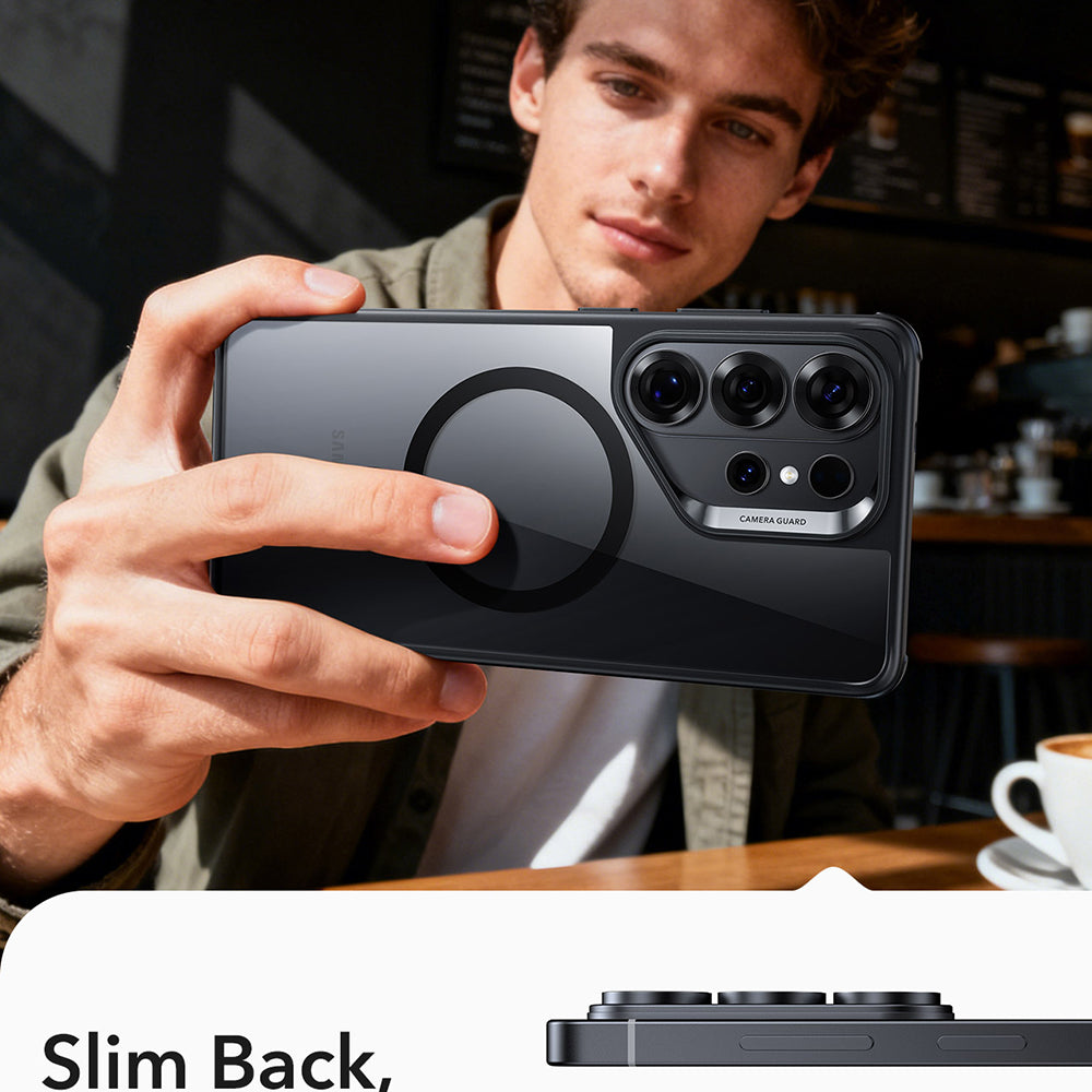 Custodia MagSafe per Samsung Galaxy S26 Ultra, ESR, Classic Hybrid, Nera Trasparente