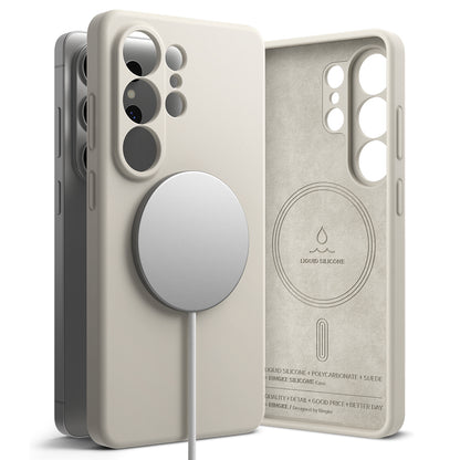 Custodia MagSafe per Samsung Galaxy S26 Ultra S948, Ringke, Silicone, Crema