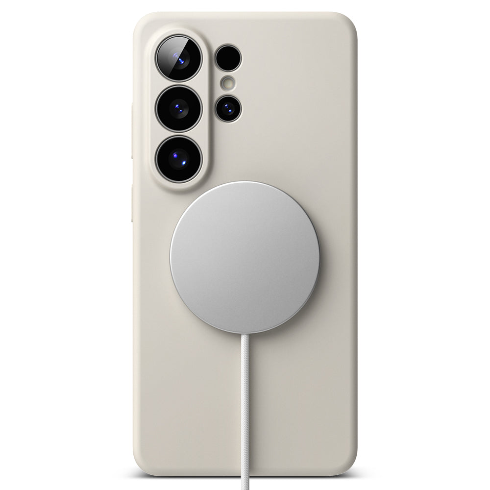 Custodia MagSafe per Samsung Galaxy S26 Ultra S948, Ringke, Silicone, Crema