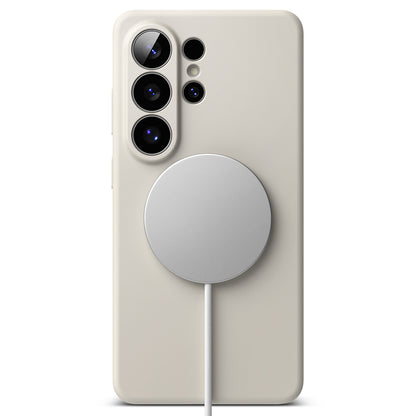Custodia MagSafe per Samsung Galaxy S26 Ultra S948, Ringke, Silicone, Crema