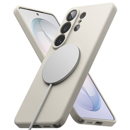 Custodia MagSafe per Samsung Galaxy S26 Ultra S948, Ringke, Silicone, Crema
