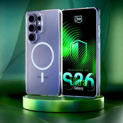 Custodia MagSafe per Samsung Galaxy S26 Ultra S948, 3MK, Clear MagCase, Trasparente