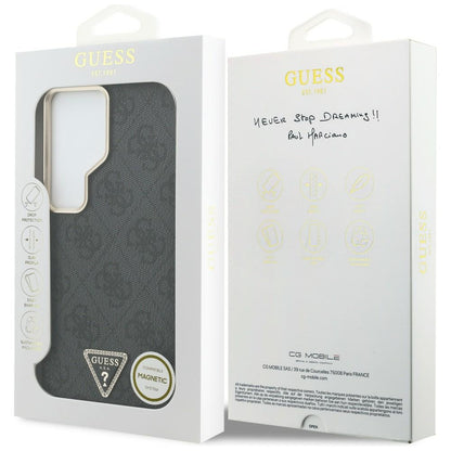 Custodia MagSafe per Samsung Galaxy S26 Ultra S948, Guess, Logo Triangolo 4G, Nera