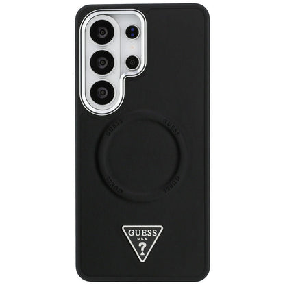Custodia MagSafe per Samsung Galaxy S26 Ultra S948, Guess, Embossed Ring Triangle Logo, Nera