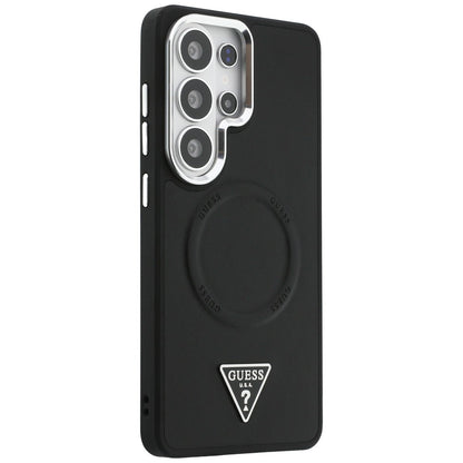 Custodia MagSafe per Samsung Galaxy S26 Ultra S948, Guess, Embossed Ring Triangle Logo, Nera
