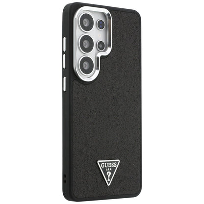 Custodia MagSafe per Samsung Galaxy S26 Ultra S948, Guess, Fixed Glitter Triangle Logo, Nera