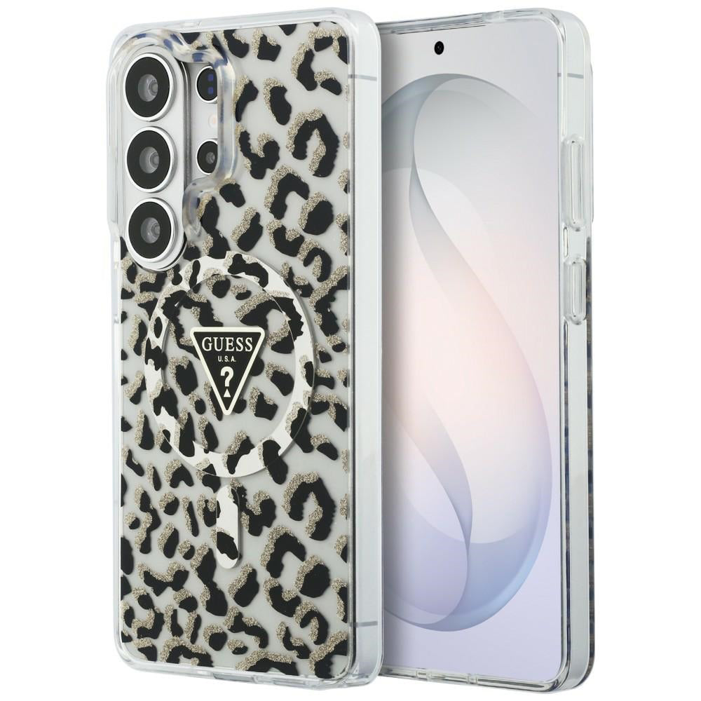 MagSafe Case for Samsung Galaxy S26 Ultra S948, Guess, IML Leopard Pattern, Black