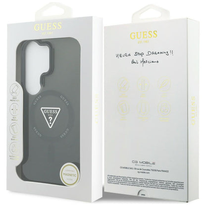 Custodia MagSafe per Samsung Galaxy S26 Ultra S948, Guess, IML Gradient Triangle Logo, Nera