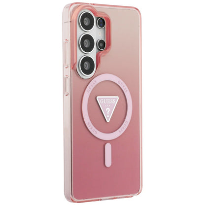 Custodia MagSafe per Samsung Galaxy S26 Ultra S948, Guess, IML Gradient Triangle Logo, Rosa