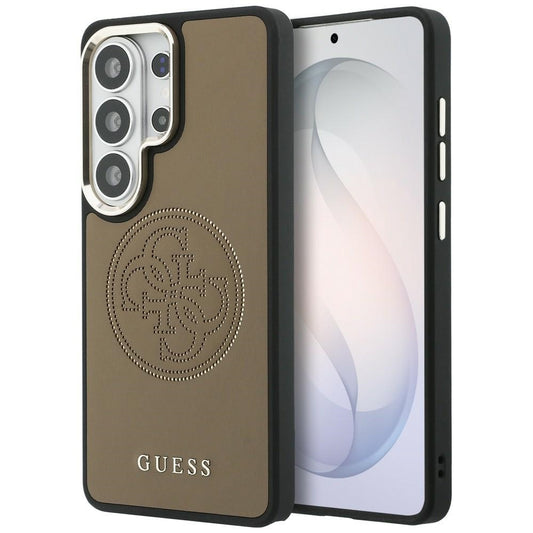 Custodia MagSafe per Samsung Galaxy S26 Ultra S948, Guess, Logo Perforato, Marrone
