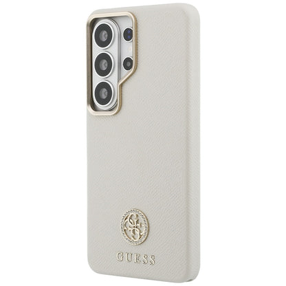 Custodia MagSafe per Samsung Galaxy S26 Ultra S948, Guess, Rhinestone Round Logo, Beige