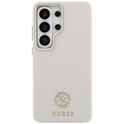 Custodia MagSafe per Samsung Galaxy S26 Ultra S948, Guess, Rhinestone Round Logo, Beige