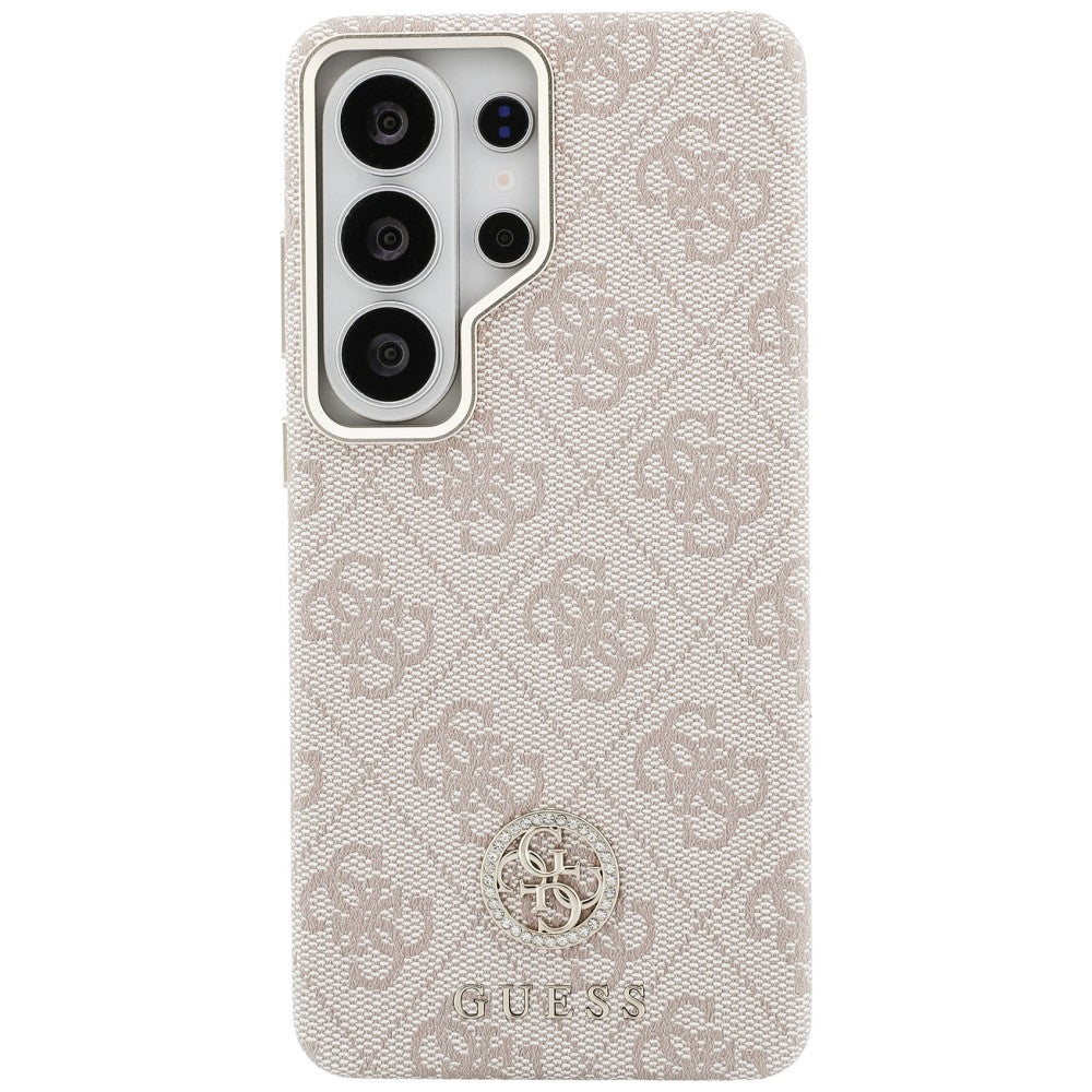 Custodia MagSafe per Samsung Galaxy S26 Ultra S948, Guess, Rhinestone Round Logo, Rosa