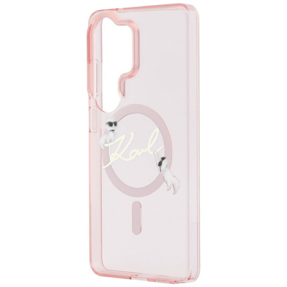 Custodia MagSafe per Samsung Galaxy S26 Ultra S948, Karl Lagerfeld, IML Choupette Karl Script Logo, Rosa