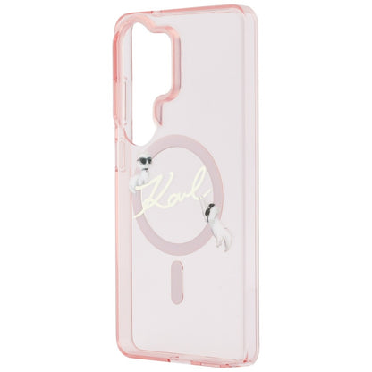 Custodia MagSafe per Samsung Galaxy S26 Ultra S948, Karl Lagerfeld, IML Choupette Karl Script Logo, Rosa