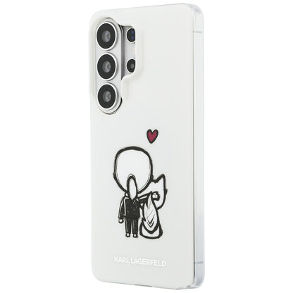 Custodia MagSafe per Samsung Galaxy S26 Ultra S948, Karl Lagerfeld, IML Karl & Choupette Back Logo, Bianca