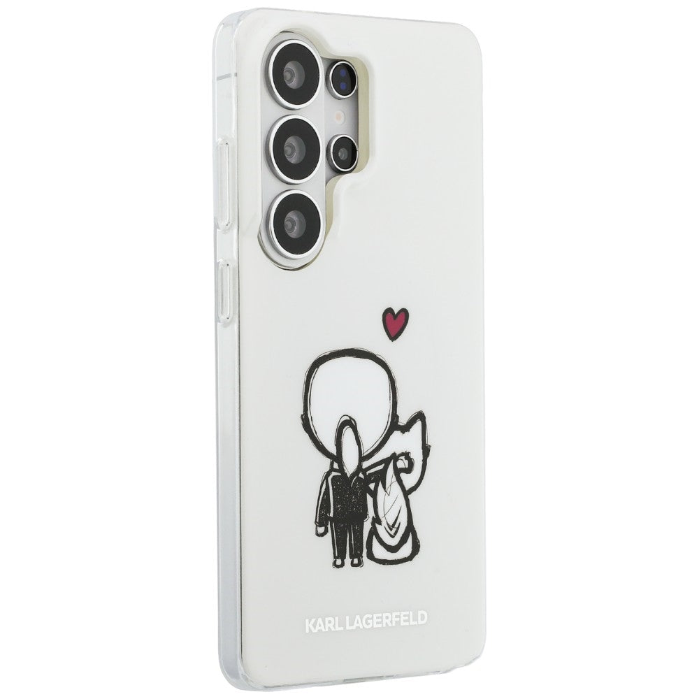 Custodia MagSafe per Samsung Galaxy S26 Ultra S948, Karl Lagerfeld, IML Karl & Choupette Back Logo, Bianca