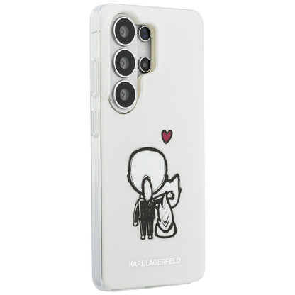 Custodia MagSafe per Samsung Galaxy S26 Ultra S948, Karl Lagerfeld, IML Karl & Choupette Back Logo, Bianca