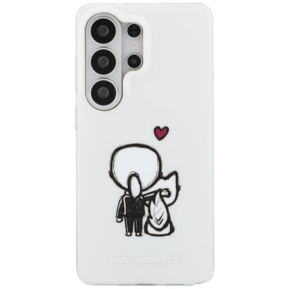 Custodia MagSafe per Samsung Galaxy S26 Ultra S948, Karl Lagerfeld, IML Karl & Choupette Back Logo, Bianca
