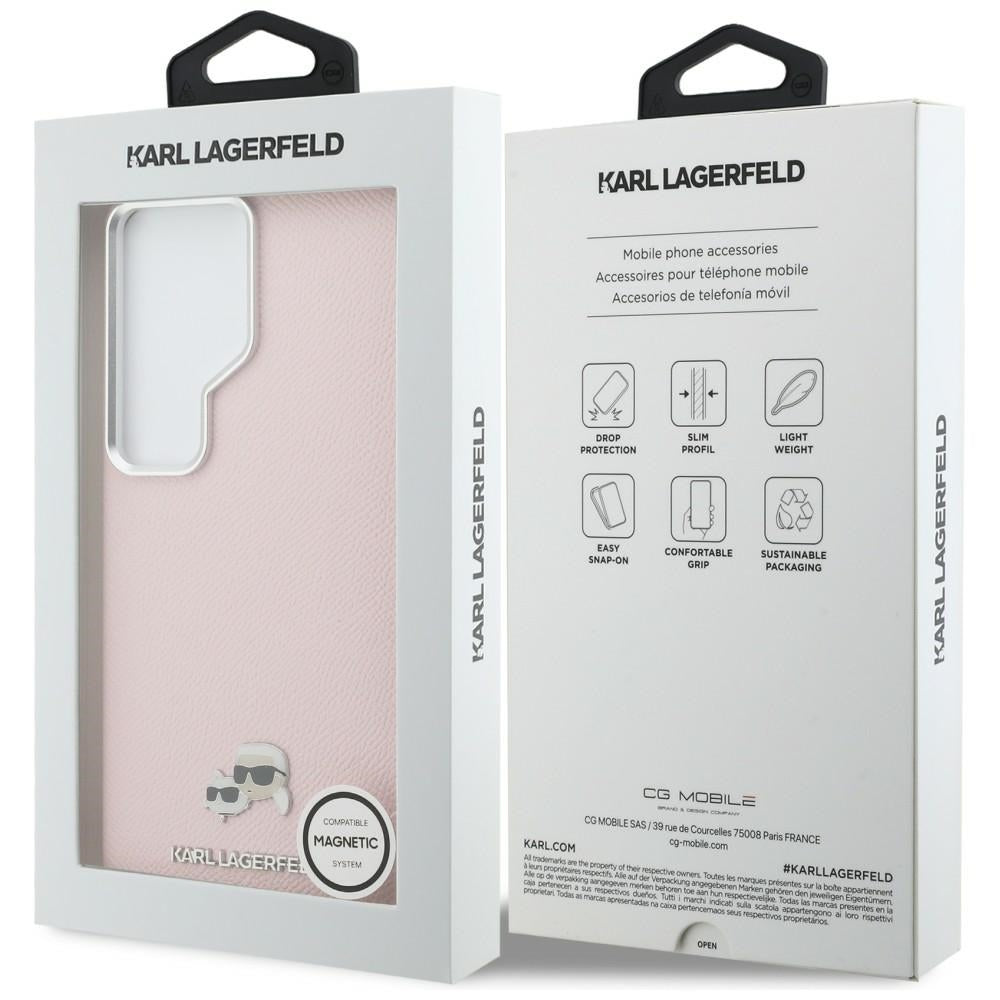Custodia MagSafe per Samsung Galaxy S26 Ultra S948, Karl Lagerfeld, Karl & Choupette Head's Pin, Rosa