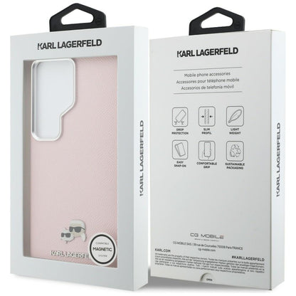 Custodia MagSafe per Samsung Galaxy S26 Ultra S948, Karl Lagerfeld, Karl & Choupette Head's Pin, Rosa