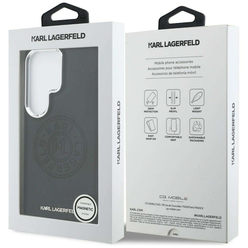 Custodia MagSafe per Samsung Galaxy S26 Ultra S948, Karl Lagerfeld, Karl Round Point Logo, Nera