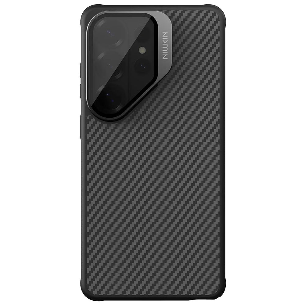 Custodia MagSafe per Samsung Galaxy S26 Ultra S948, Nillkin, CarboProp con copertura obiettivo nera trasparente, Nera